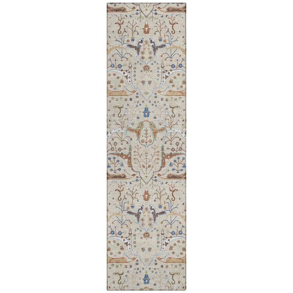 Machine Washable Indoor/Outdoor Chantille ACN2250 Brown 2'3" x 7'6" Runner Rug. Picture 1