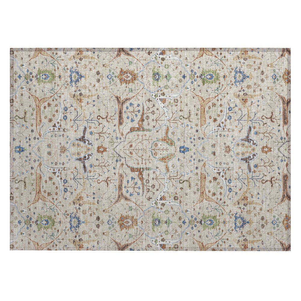 Machine Washable Indoor/Outdoor Chantille ACN2250 Brown 1'8" x 2'6" Rug. Picture 1