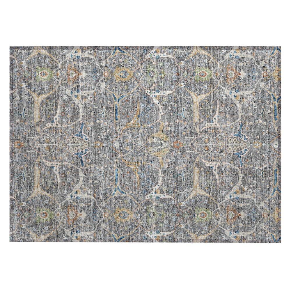Machine Washable Indoor/Outdoor Chantille ACN2250 Gray 1'8" x 2'6" Rug. Picture 1