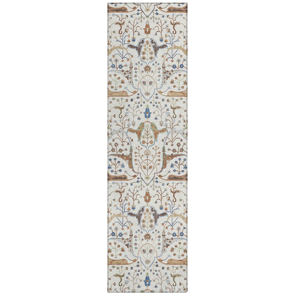 Machine Washable Indoor/Outdoor Chantille ACN2250 Ivory 2'3" x 7'6" Runner Rug. Picture 1