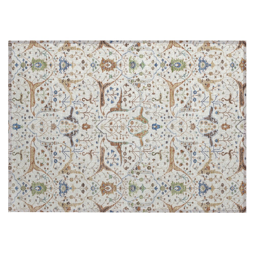 Machine Washable Indoor/Outdoor Chantille ACN2250 Ivory 1'8" x 2'6" Rug. Picture 1