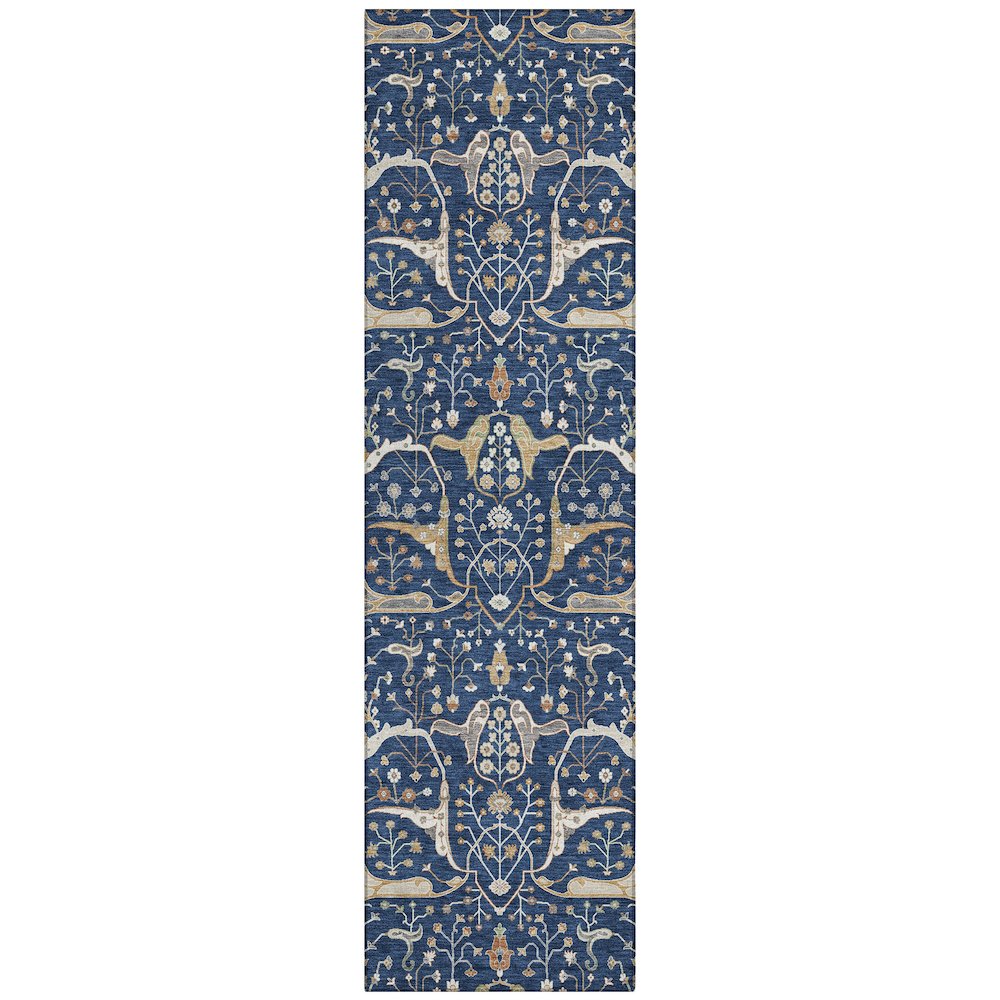 Machine Washable Indoor/Outdoor Chantille ACN2250 Blue 2'3" x 7'6" Runner Rug. Picture 1