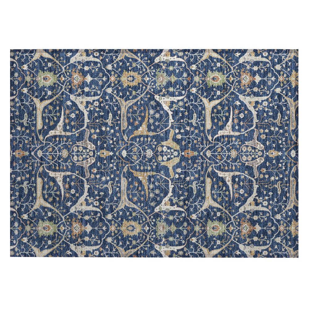 Machine Washable Indoor/Outdoor Chantille ACN2250 Blue 1'8" x 2'6" Rug. Picture 1
