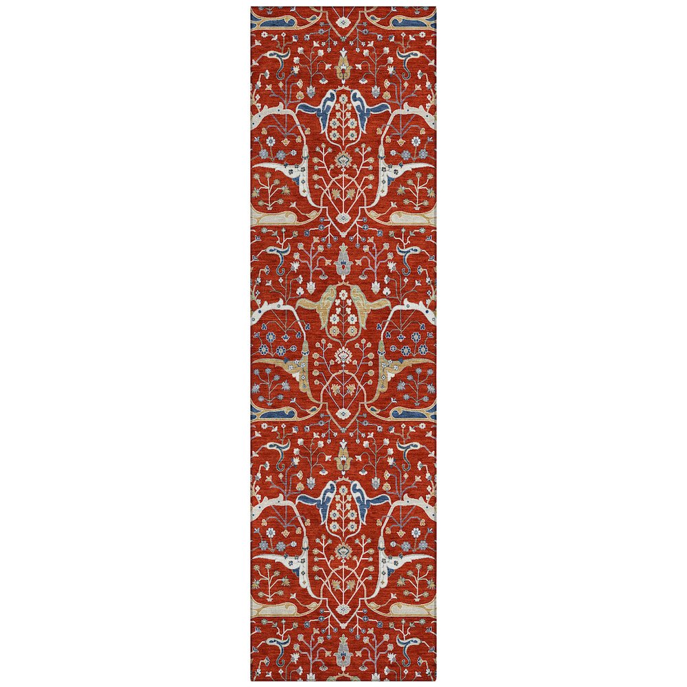 Machine Washable Indoor/Outdoor Chantille ACN2250 Red 2'3" x 7'6" Runner Rug. Picture 1