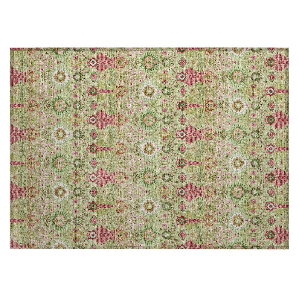 Machine Washable Indoor/Outdoor Chantille ACN2251 Green 1'8" x 2'6" Rug. Picture 1