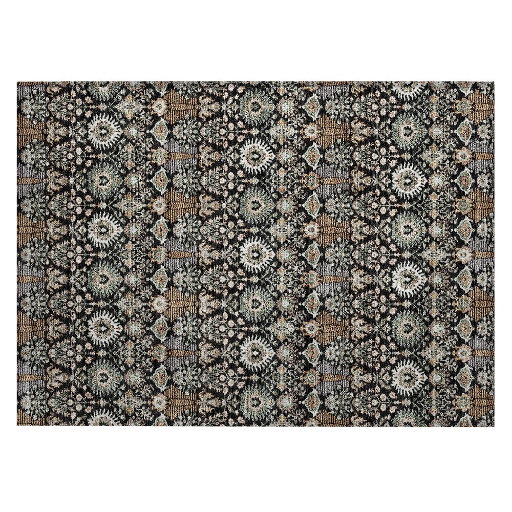 Machine Washable Indoor/Outdoor Chantille ACN2251 Black 1'8" x 2'6" Rug. Picture 1