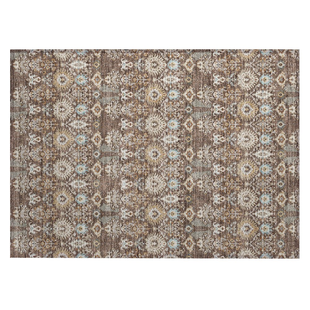 Machine Washable Indoor/Outdoor Chantille ACN2251 Brown 1'8" x 2'6" Rug. Picture 1