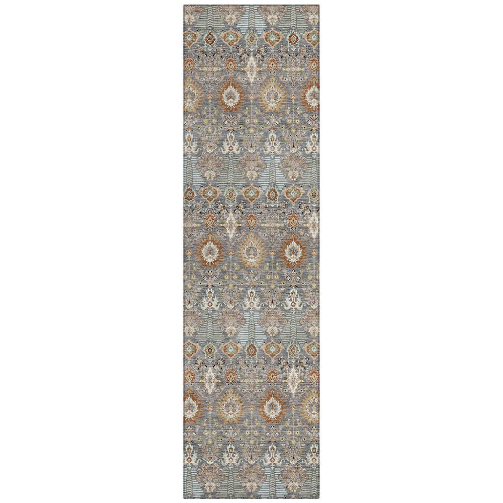 Machine Washable Indoor/Outdoor Chantille ACN2251 Gray 2'3" x 7'6" Runner Rug. Picture 1