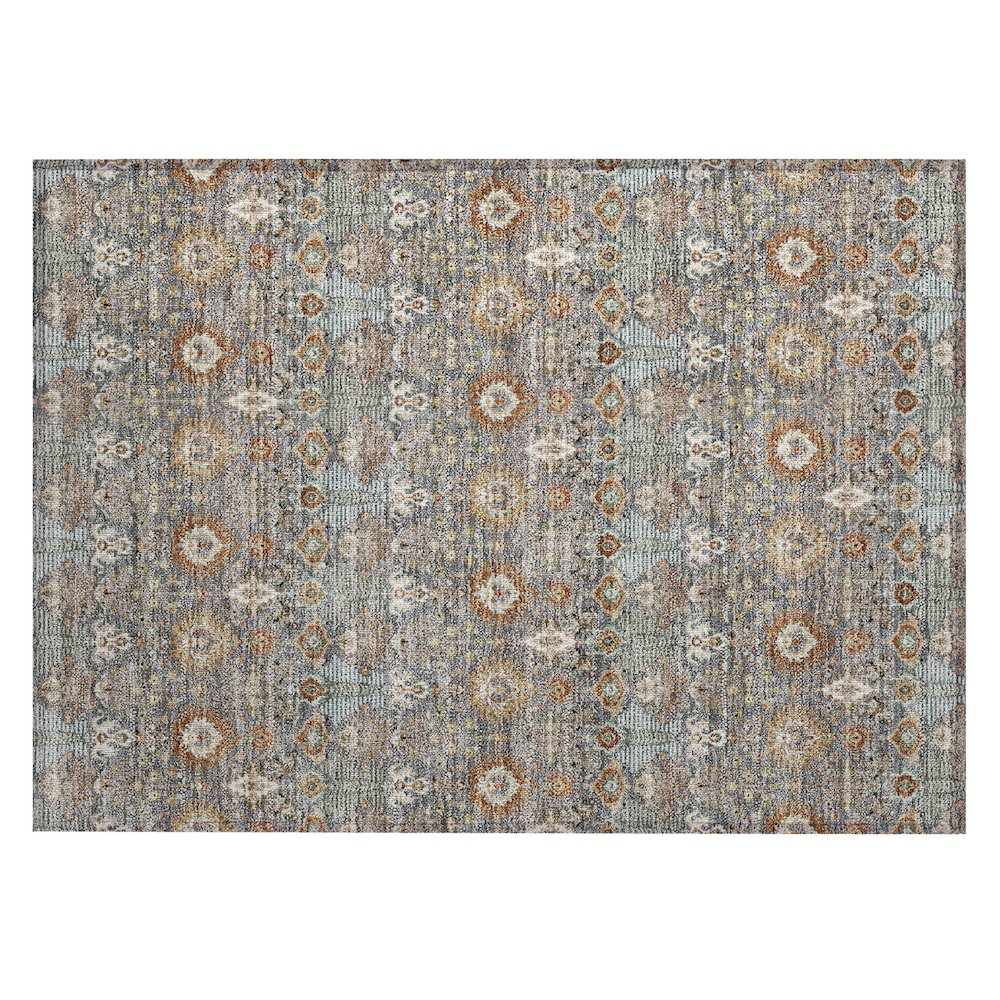 Machine Washable Indoor/Outdoor Chantille ACN2251 Gray 1'8" x 2'6" Rug. Picture 1