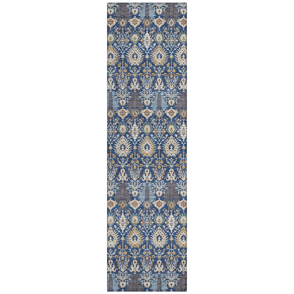 Machine Washable Indoor/Outdoor Chantille ACN2251 Blue 2'3" x 7'6" Runner Rug. Picture 1