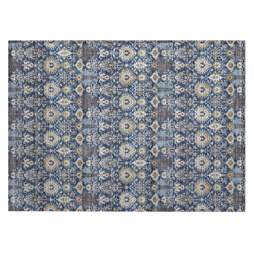 Machine Washable Indoor/Outdoor Chantille ACN2251 Blue 1'8" x 2'6" Rug. Picture 1