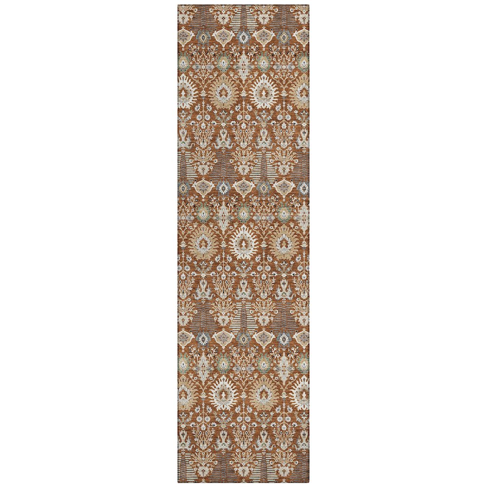 Machine Washable Indoor/Outdoor Chantille ACN2251 Orange 2'3" x 7'6" Runner Rug. Picture 1