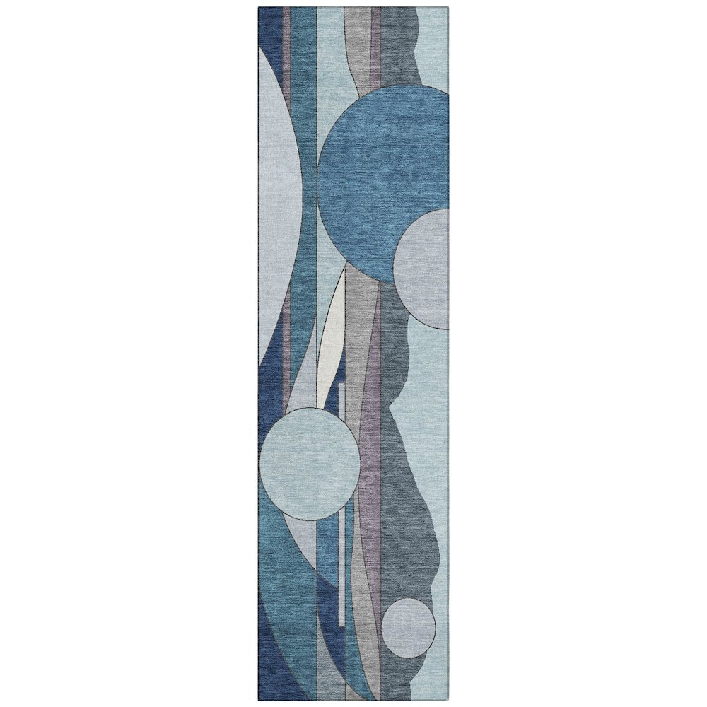 Machine Washable Indoor/Outdoor Chantille ACN2252 Blue 2'3" x 7'6" Runner Rug. Picture 1