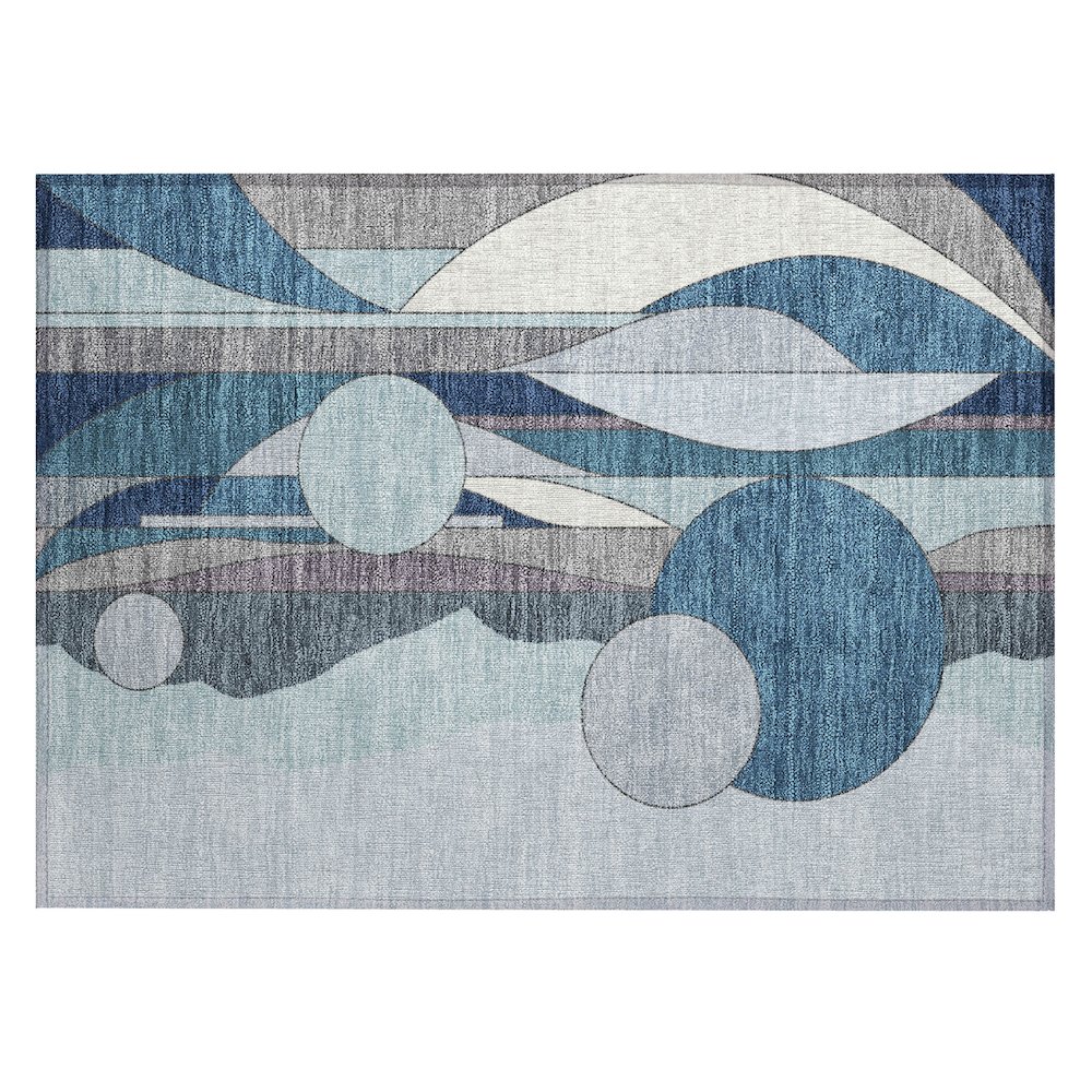Machine Washable Indoor/Outdoor Chantille ACN2252 Blue 1'8" x 2'6" Rug. Picture 1