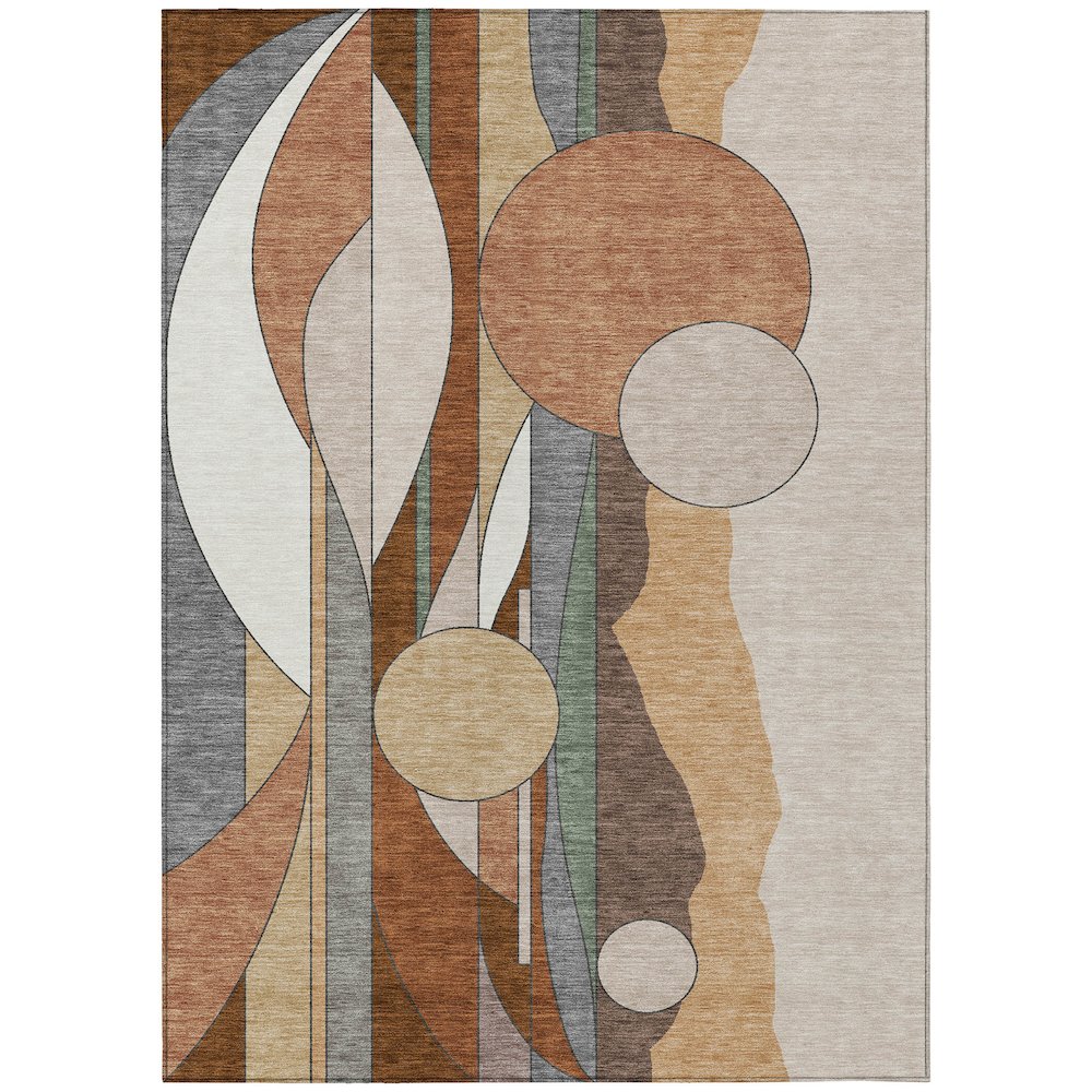 Machine Washable Indoor/Outdoor Chantille ACN2252 Orange 2'6" x 3'10" Rug. Picture 1