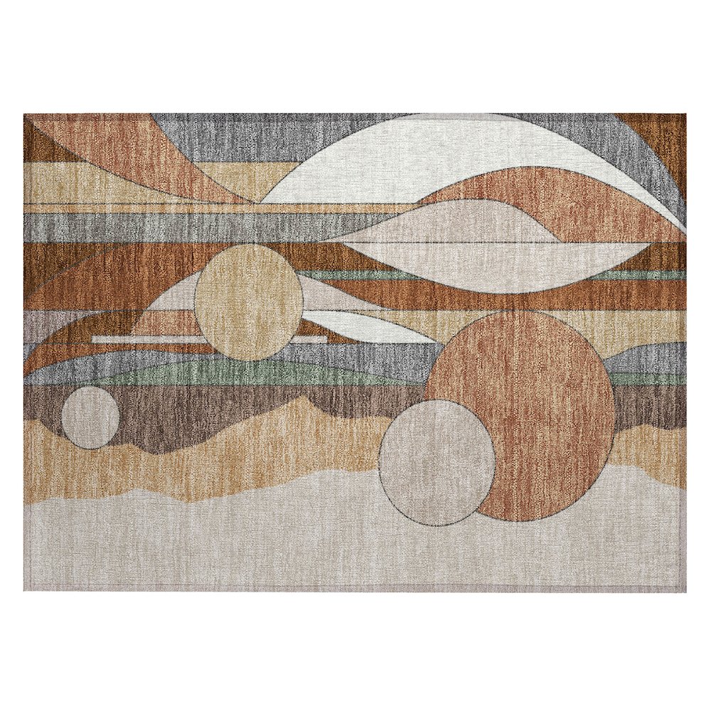 Machine Washable Indoor/Outdoor Chantille ACN2252 Orange 1'8" x 2'6" Rug. Picture 1