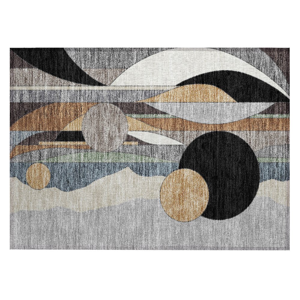 Machine Washable Indoor/Outdoor Chantille ACN2252 Gray 1'8" x 2'6" Rug. Picture 1
