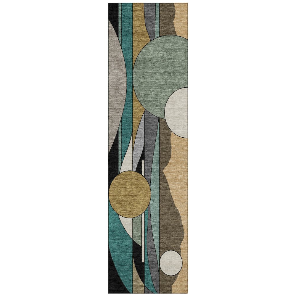 Machine Washable Indoor/Outdoor Chantille ACN2252 Brown 2'3" x 7'6" Runner Rug. Picture 1