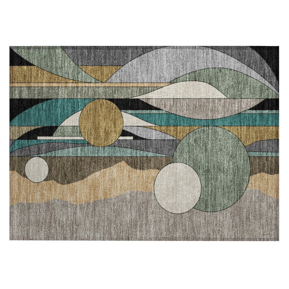 Machine Washable Indoor/Outdoor Chantille ACN2252 Brown 1'8" x 2'6" Rug. Picture 1