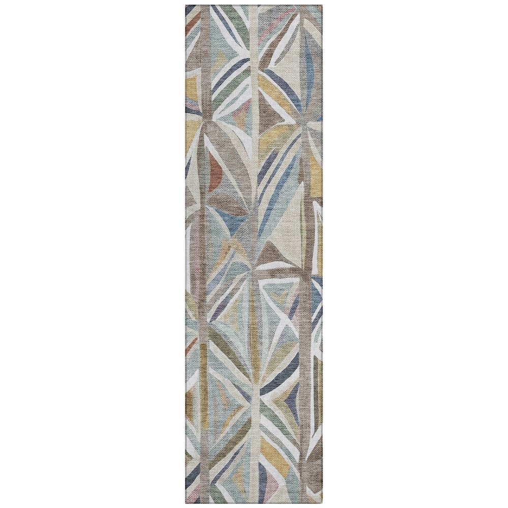 Machine Washable Indoor/Outdoor Chantille ACN2253 Brown 2'3" x 7'6" Runner Rug. Picture 1