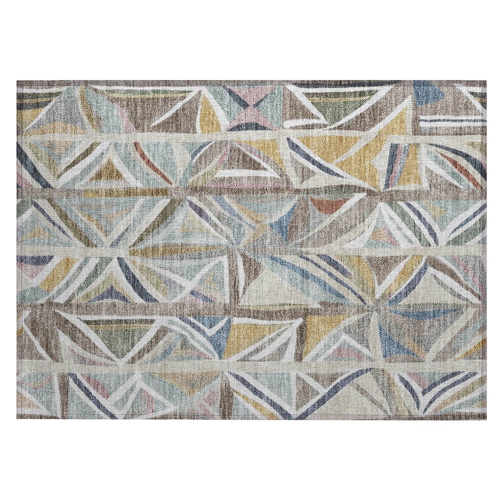 Machine Washable Indoor/Outdoor Chantille ACN2253 Brown 1'8" x 2'6" Rug. Picture 1