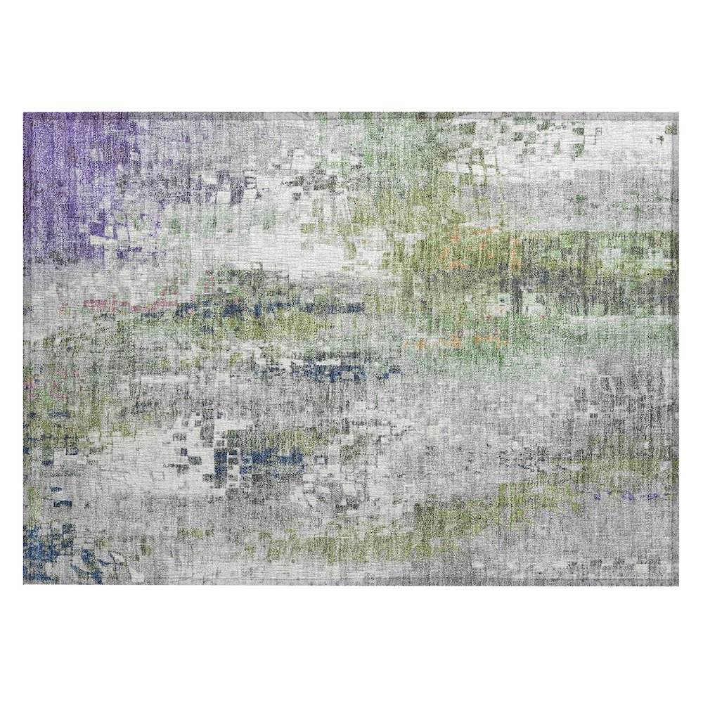 Machine Washable Indoor/Outdoor Chantille ACN2254 Green 1'8" x 2'6" Rug. Picture 1