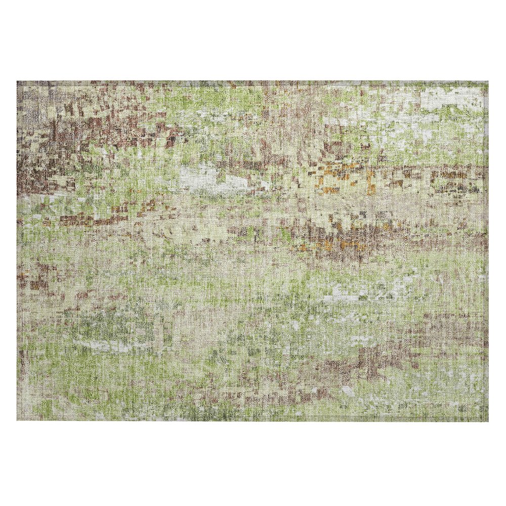 Machine Washable Indoor/Outdoor Chantille ACN2254 Green 1'8" x 2'6" Rug. Picture 1