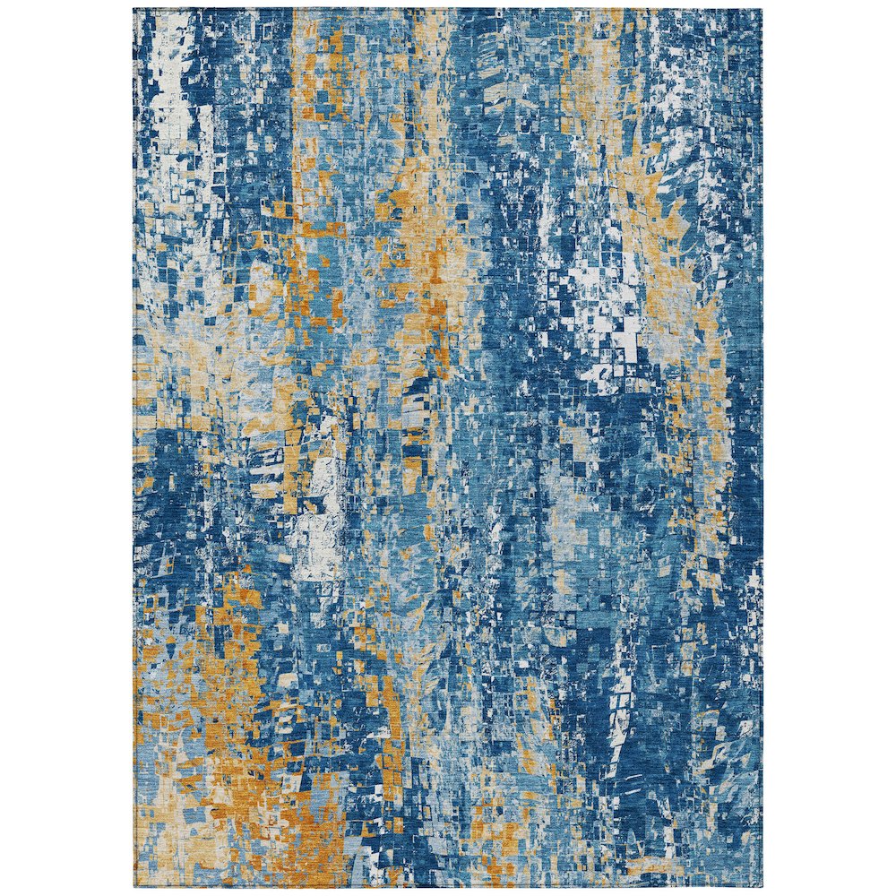 Machine Washable Indoor/Outdoor Chantille ACN2254 Blue 2'6" x 3'10" Rug. Picture 1
