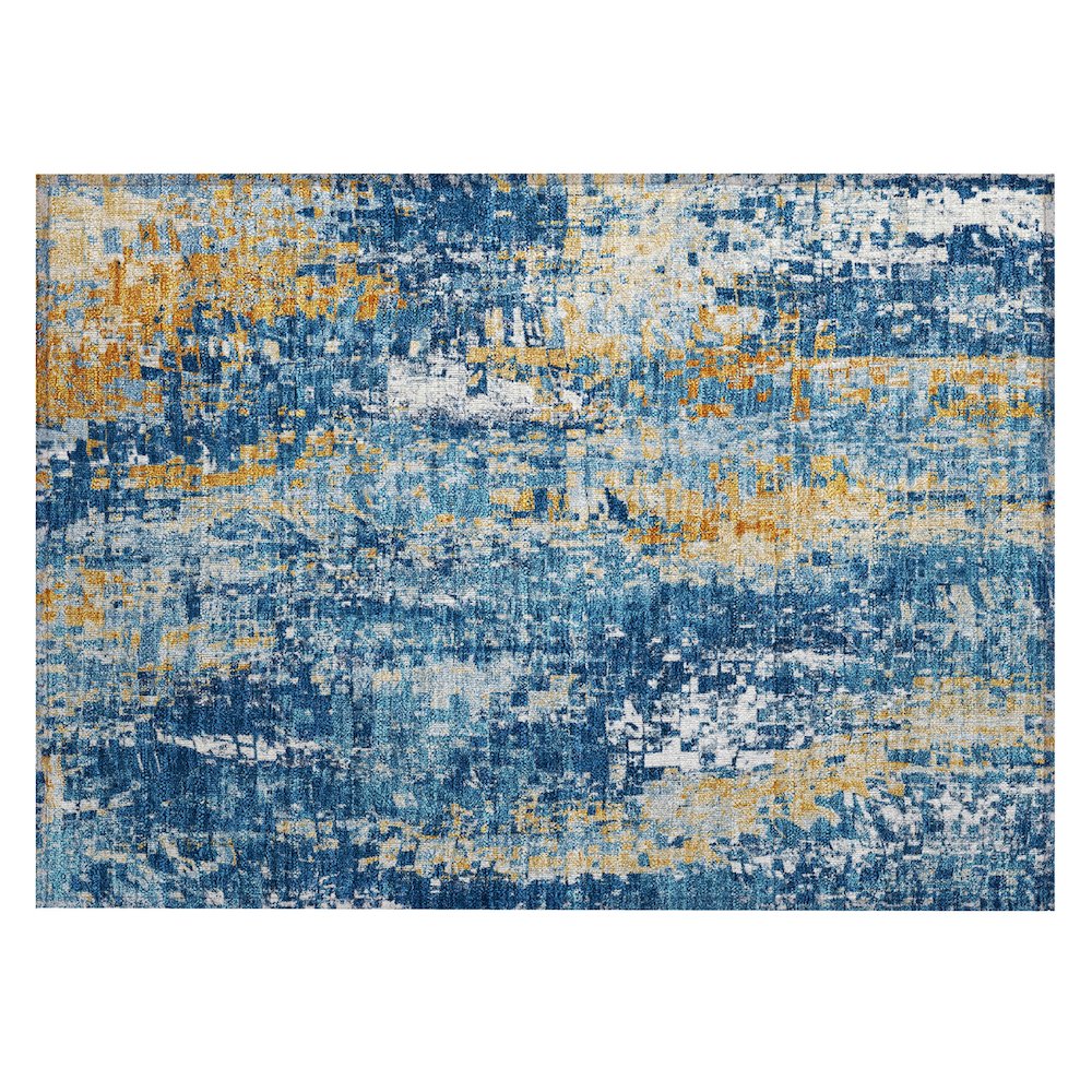 Machine Washable Indoor/Outdoor Chantille ACN2254 Blue 1'8" x 2'6" Rug. Picture 1