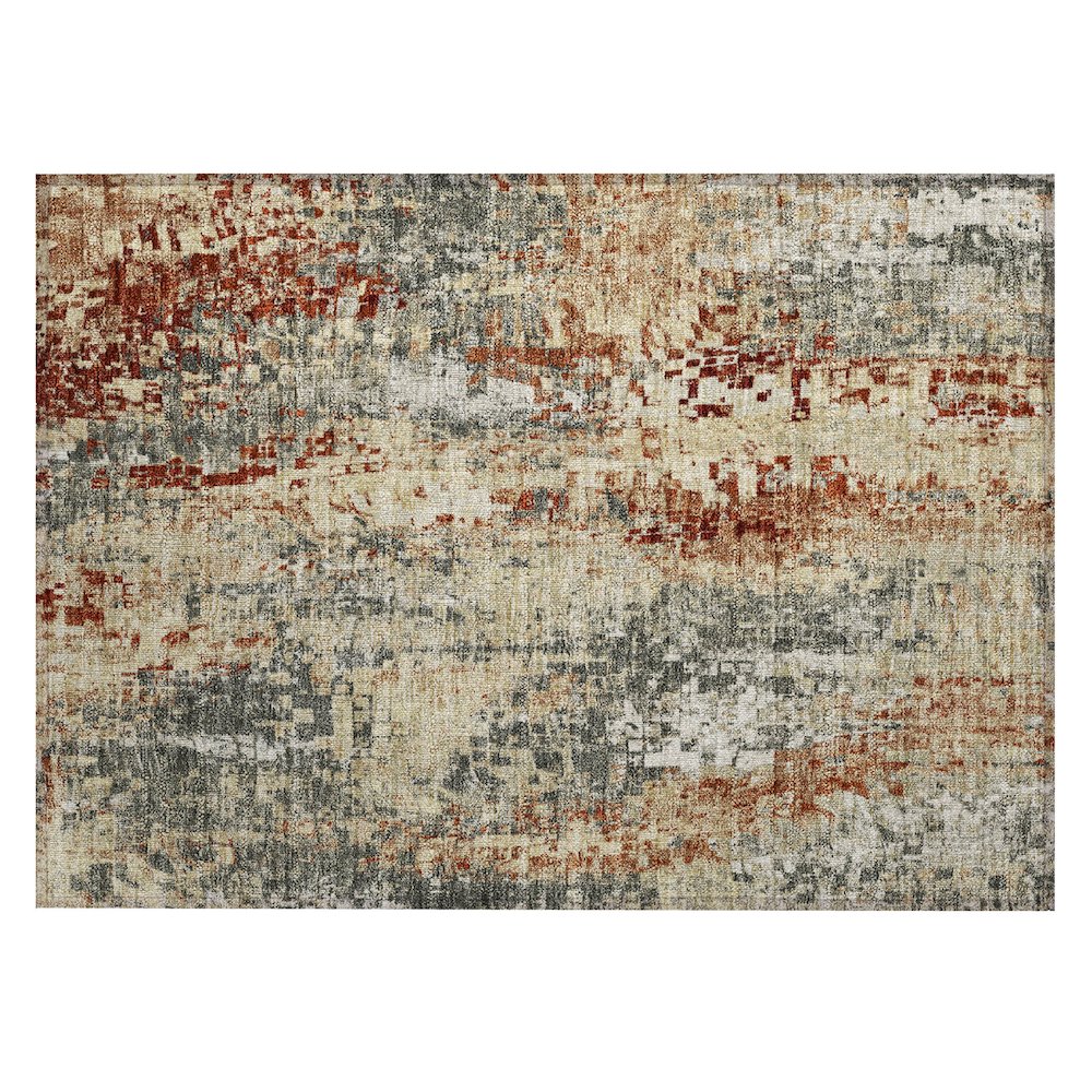Machine Washable Indoor/Outdoor Chantille ACN2254 Gray 1'8" x 2'6" Rug. Picture 1