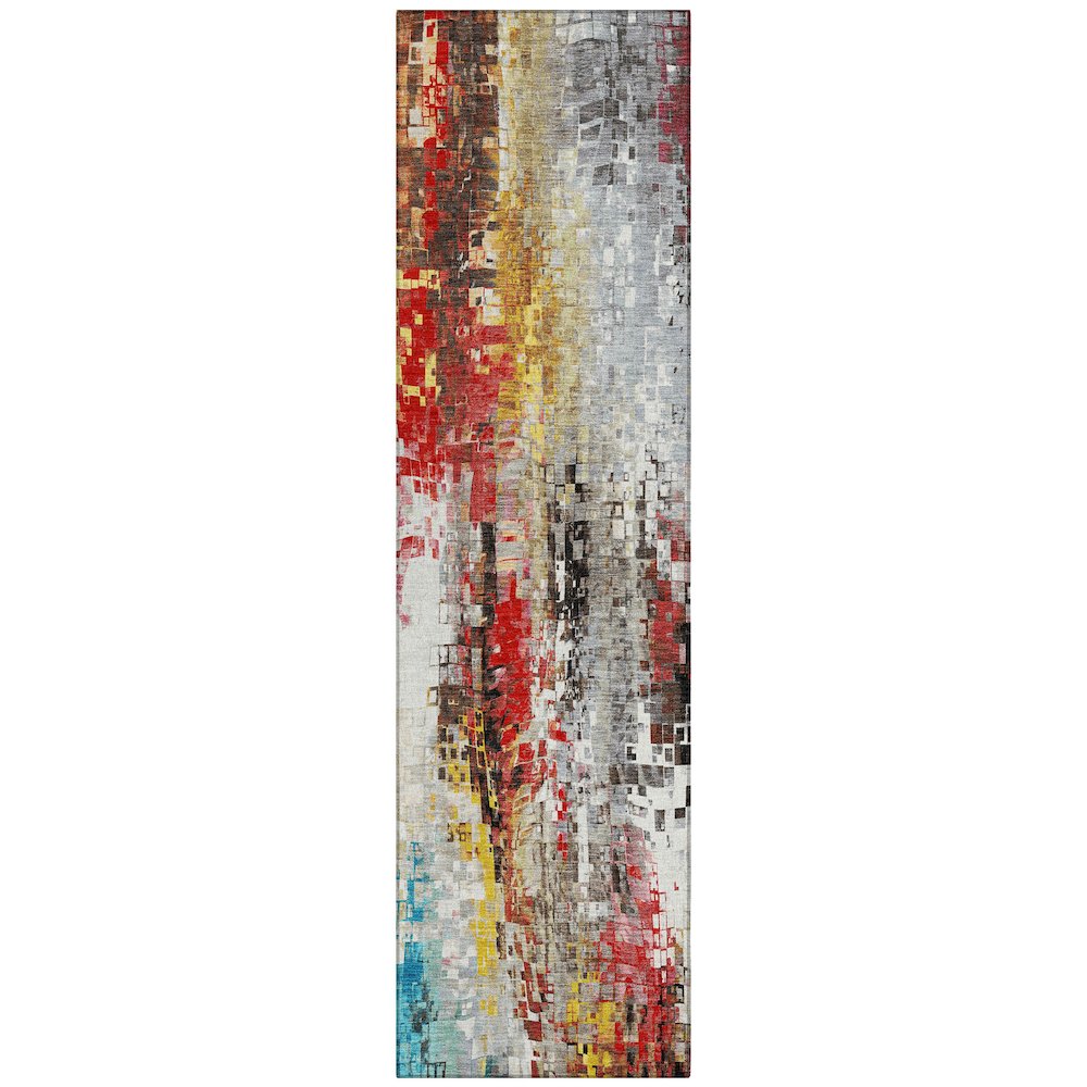 Machine Washable Indoor/Outdoor Chantille ACN2254 Gray 2'3" x 7'6" Runner Rug. Picture 1