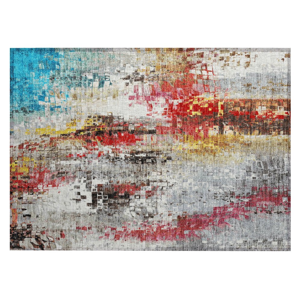 Machine Washable Indoor/Outdoor Chantille ACN2254 Gray 1'8" x 2'6" Rug. Picture 1