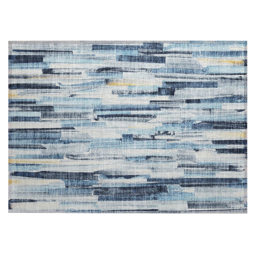 Machine Washable Indoor/Outdoor Chantille ACN2255 Blue 1'8" x 2'6" Rug. Picture 1