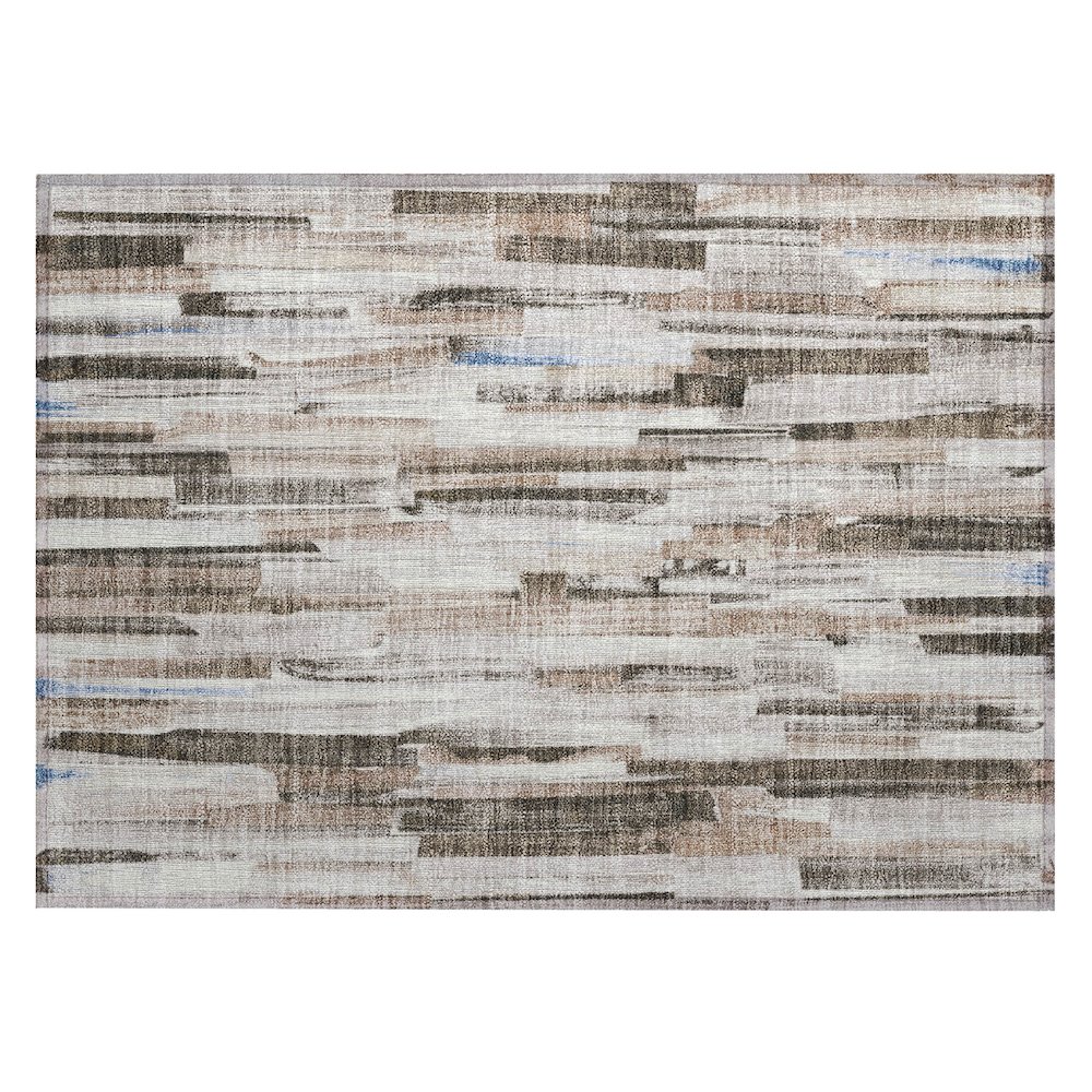 Machine Washable Indoor/Outdoor Chantille ACN2255 Brown 1'8" x 2'6" Rug. Picture 1