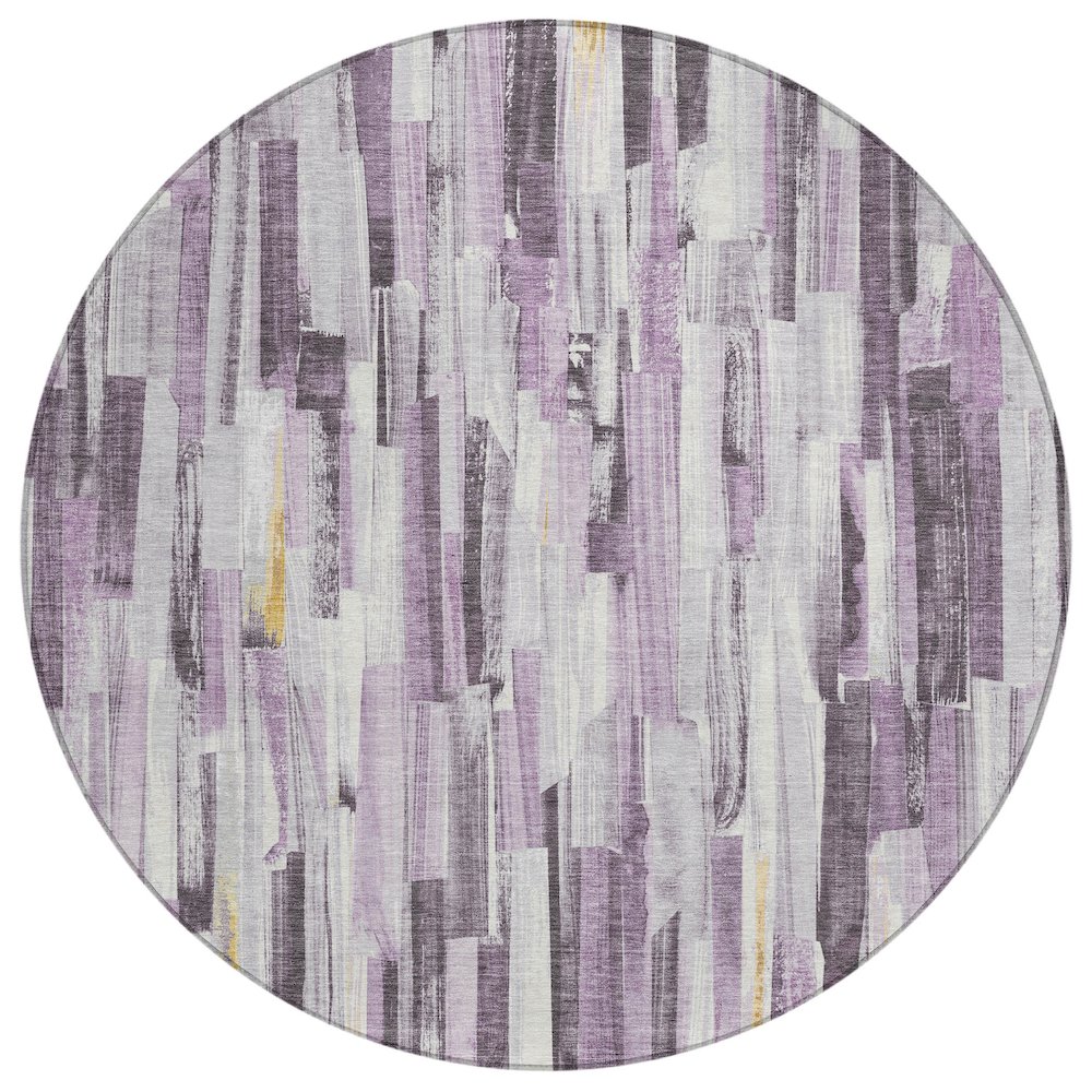 Machine Washable Indoor/Outdoor Chantille ACN2255 Purple 8' x 8' Round Rug. Picture 1