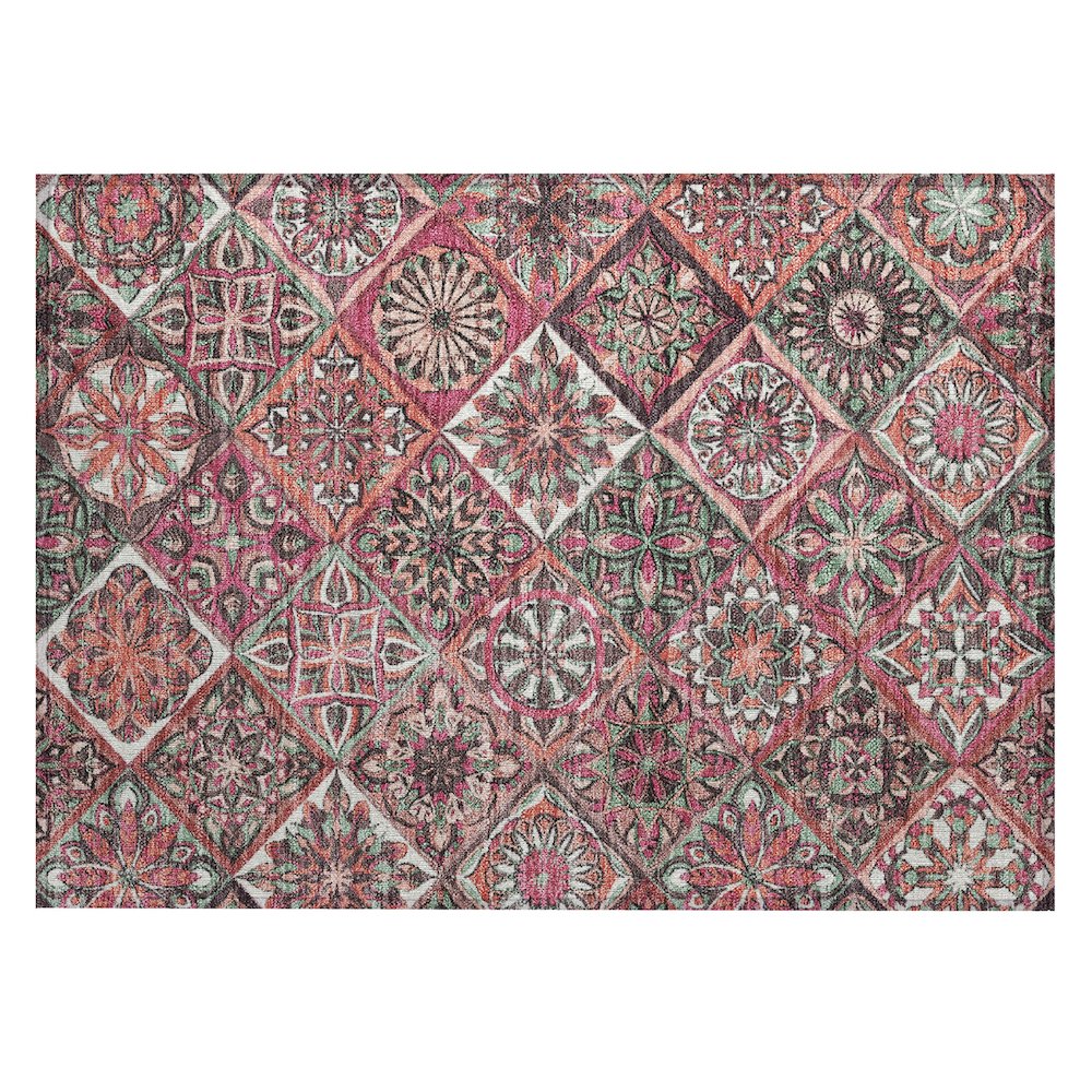 Machine Washable Indoor/Outdoor Chantille ACN2256 Pink 1'8" x 2'6" Rug. Picture 1