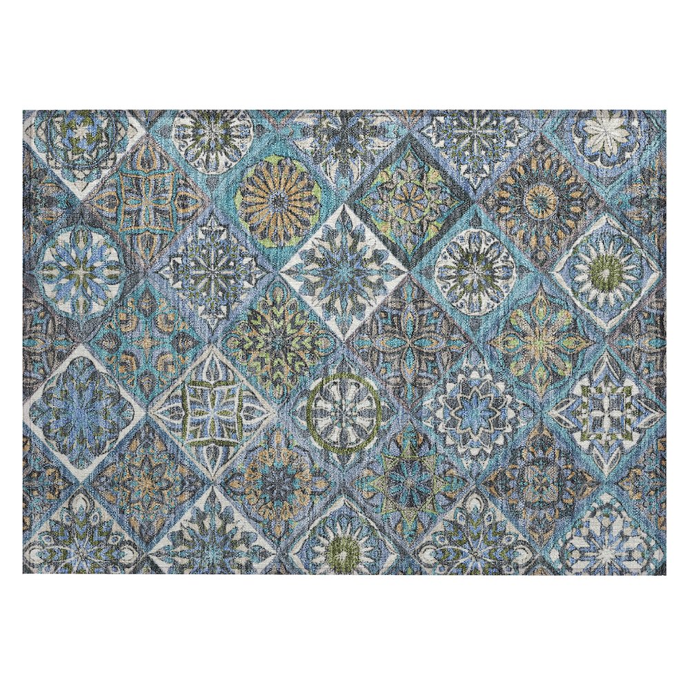 Machine Washable Indoor/Outdoor Chantille ACN2256 Blue 1'8" x 2'6" Rug. Picture 1