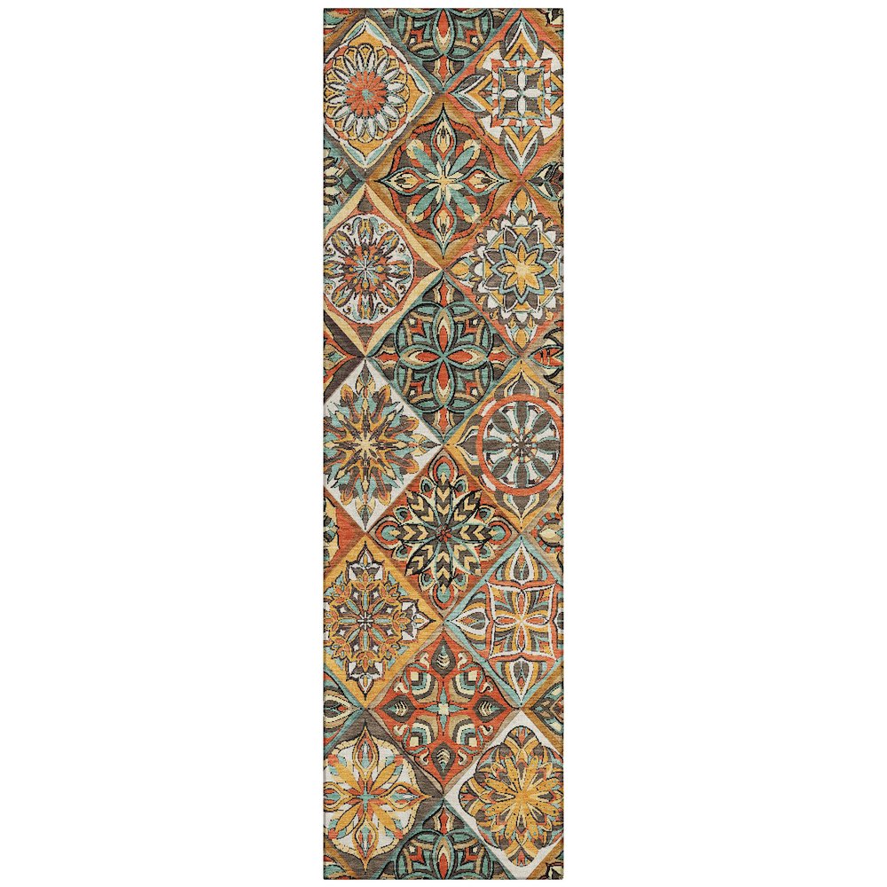Machine Washable Indoor/Outdoor Chantille ACN2256 Gold 2'3" x 7'6" Runner Rug. Picture 1