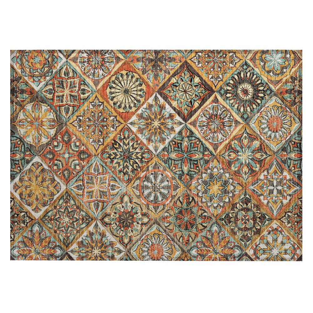 Machine Washable Indoor/Outdoor Chantille ACN2256 Gold 1'8" x 2'6" Rug. Picture 1