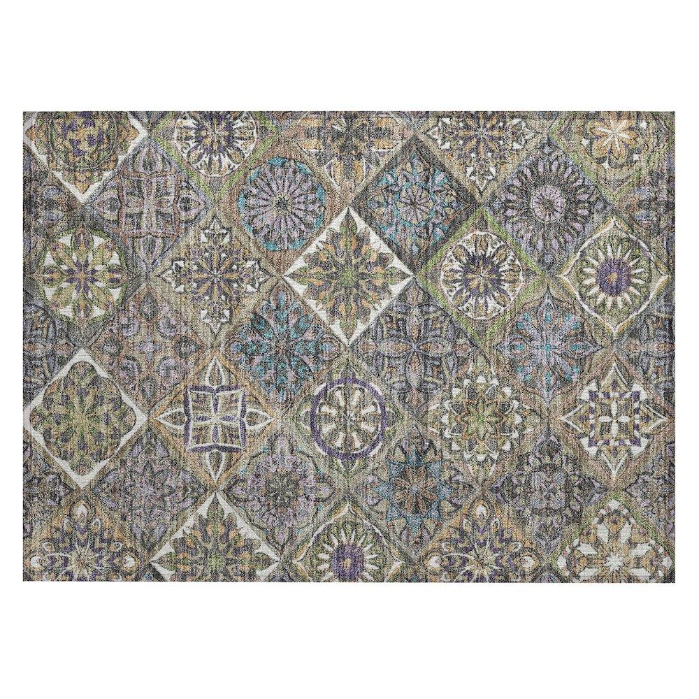 Machine Washable Indoor/Outdoor Chantille ACN2256 Brown 1'8" x 2'6" Rug. Picture 1