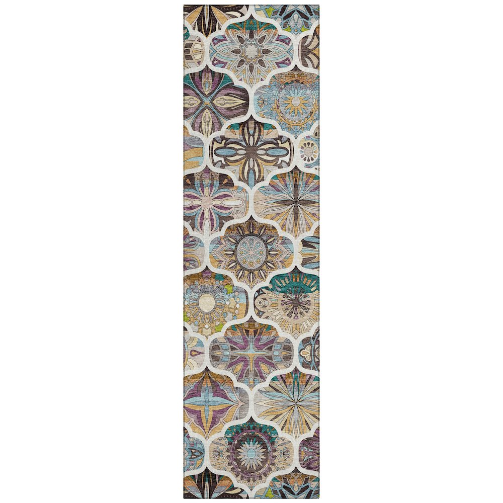 Machine Washable Indoor/Outdoor Chantille ACN2257 Brown 2'3" x 7'6" Runner Rug. Picture 1