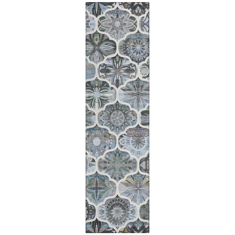 Machine Washable Indoor/Outdoor Chantille ACN2257 Blue 2'3" x 7'6" Runner Rug. Picture 1
