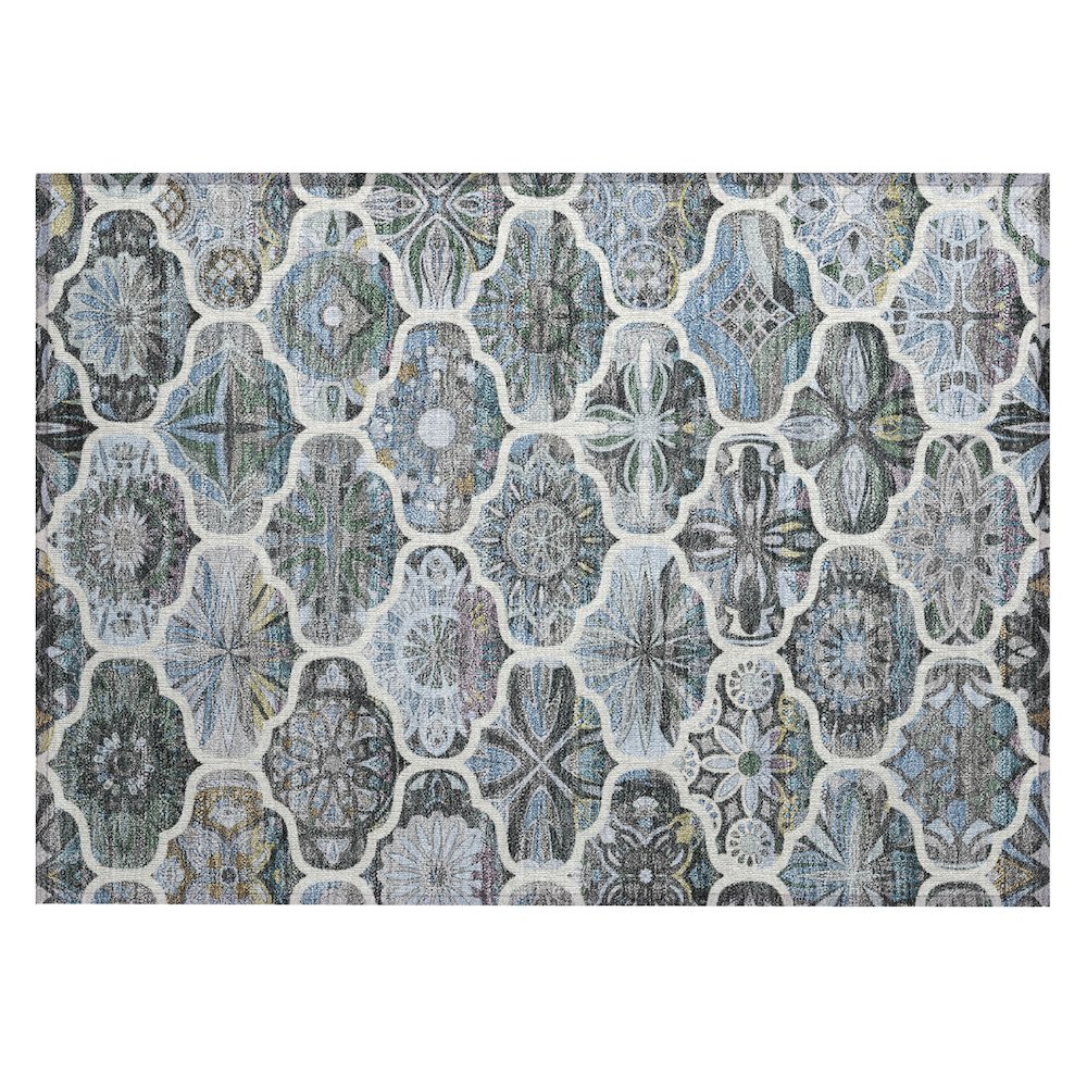 Machine Washable Indoor/Outdoor Chantille ACN2257 Blue 1'8" x 2'6" Rug. Picture 1