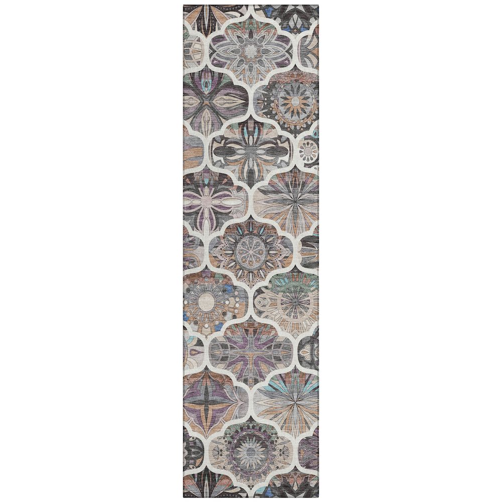 Machine Washable Indoor/Outdoor Chantille ACN2257 Gray 2'3" x 7'6" Runner Rug. Picture 1