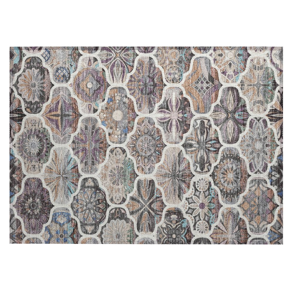 Machine Washable Indoor/Outdoor Chantille ACN2257 Gray 1'8" x 2'6" Rug. Picture 1