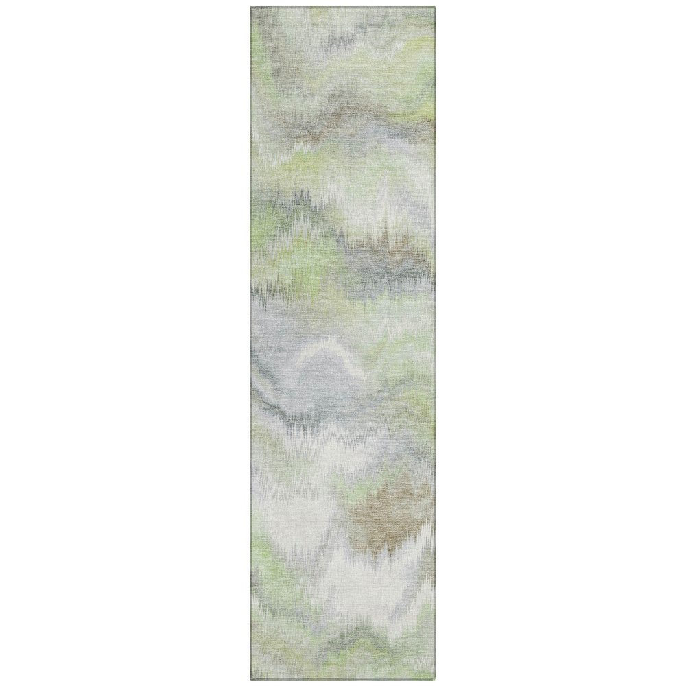 Machine Washable Indoor/Outdoor Chantille ACN2258 Green 2'3" x 7'6" Runner Rug. Picture 1