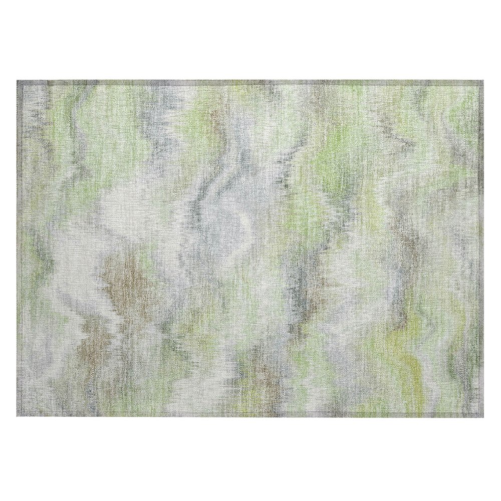 Machine Washable Indoor/Outdoor Chantille ACN2258 Green 1'8" x 2'6" Rug. Picture 1
