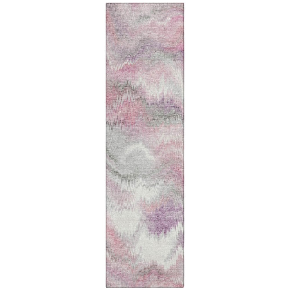 Machine Washable Indoor/Outdoor Chantille ACN2258 Pink 2'3" x 7'6" Runner Rug. Picture 1