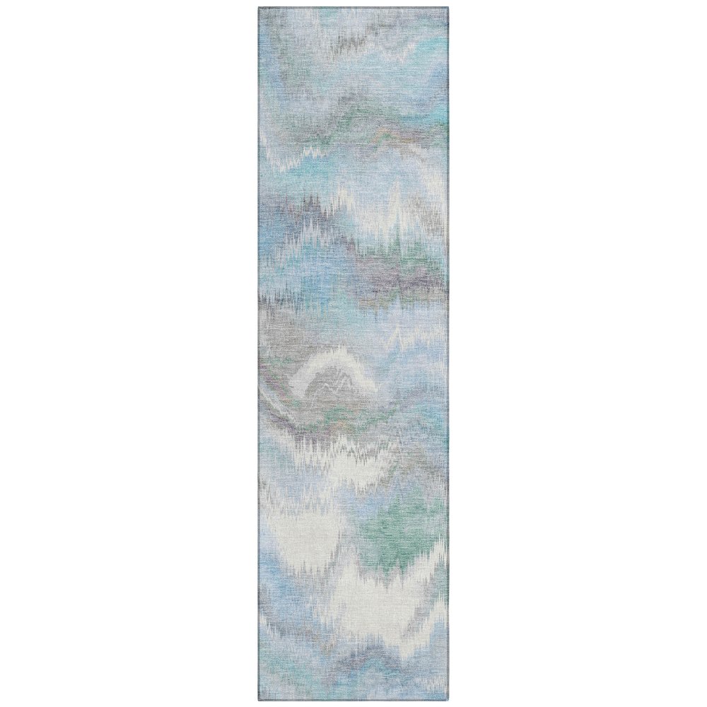 Machine Washable Indoor/Outdoor Chantille ACN2258 Blue 2'3" x 7'6" Runner Rug. Picture 1