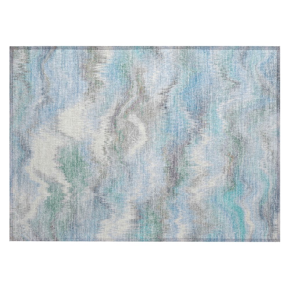 Machine Washable Indoor/Outdoor Chantille ACN2258 Blue 1'8" x 2'6" Rug. Picture 1